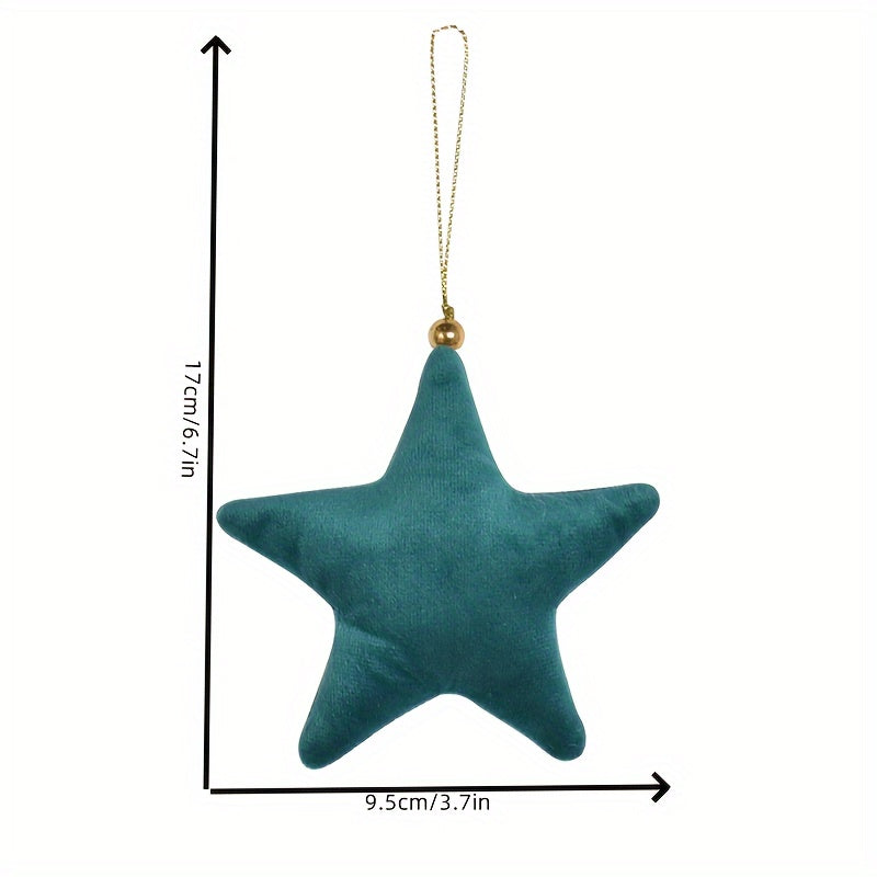 Velvet Christmas Star Ornament for Tree and Home Decoration