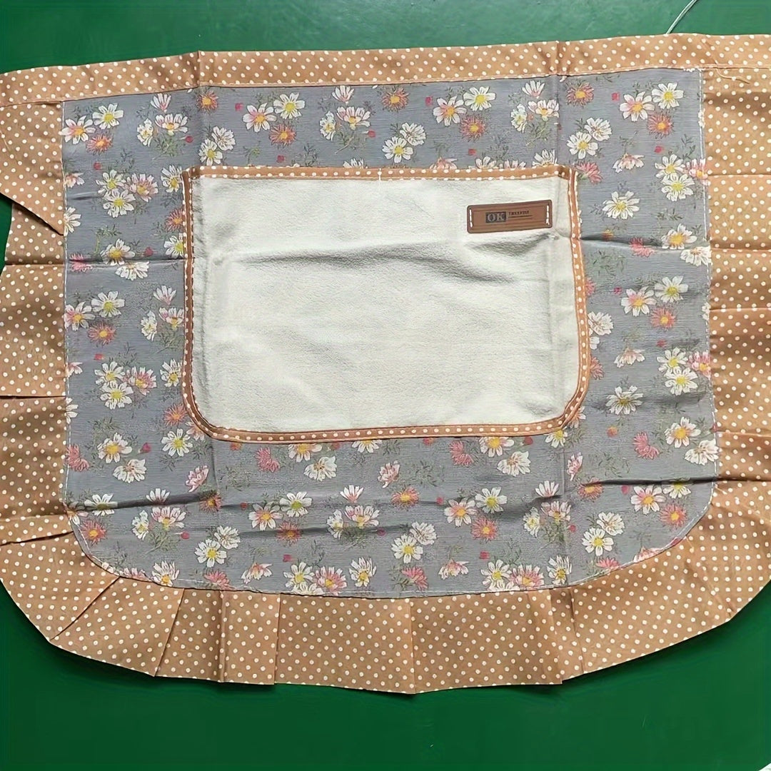 Floral Kitchen Apron Water-Resistant Stain-Resistant Polyester Cooking Apron