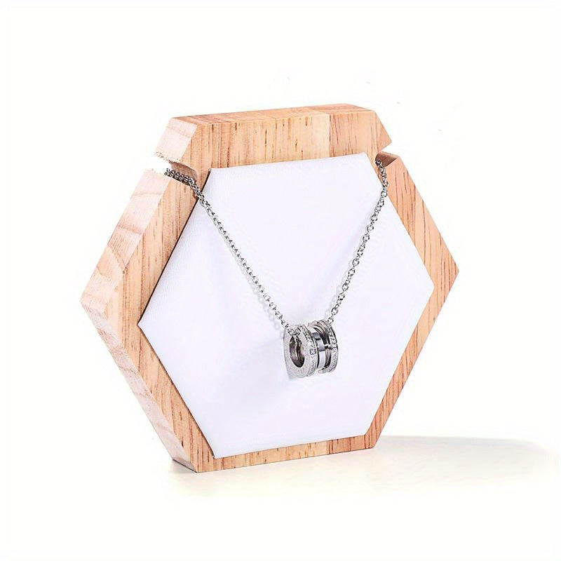 Wooden Jewelry Display Stand for Pendant Necklaces Round Polygonal Shape