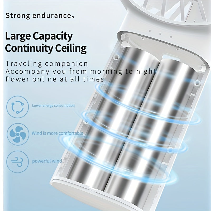 Compact USB Rechargeable Handheld Fan with 1500mAh Battery, Portable Personal Cooling Device