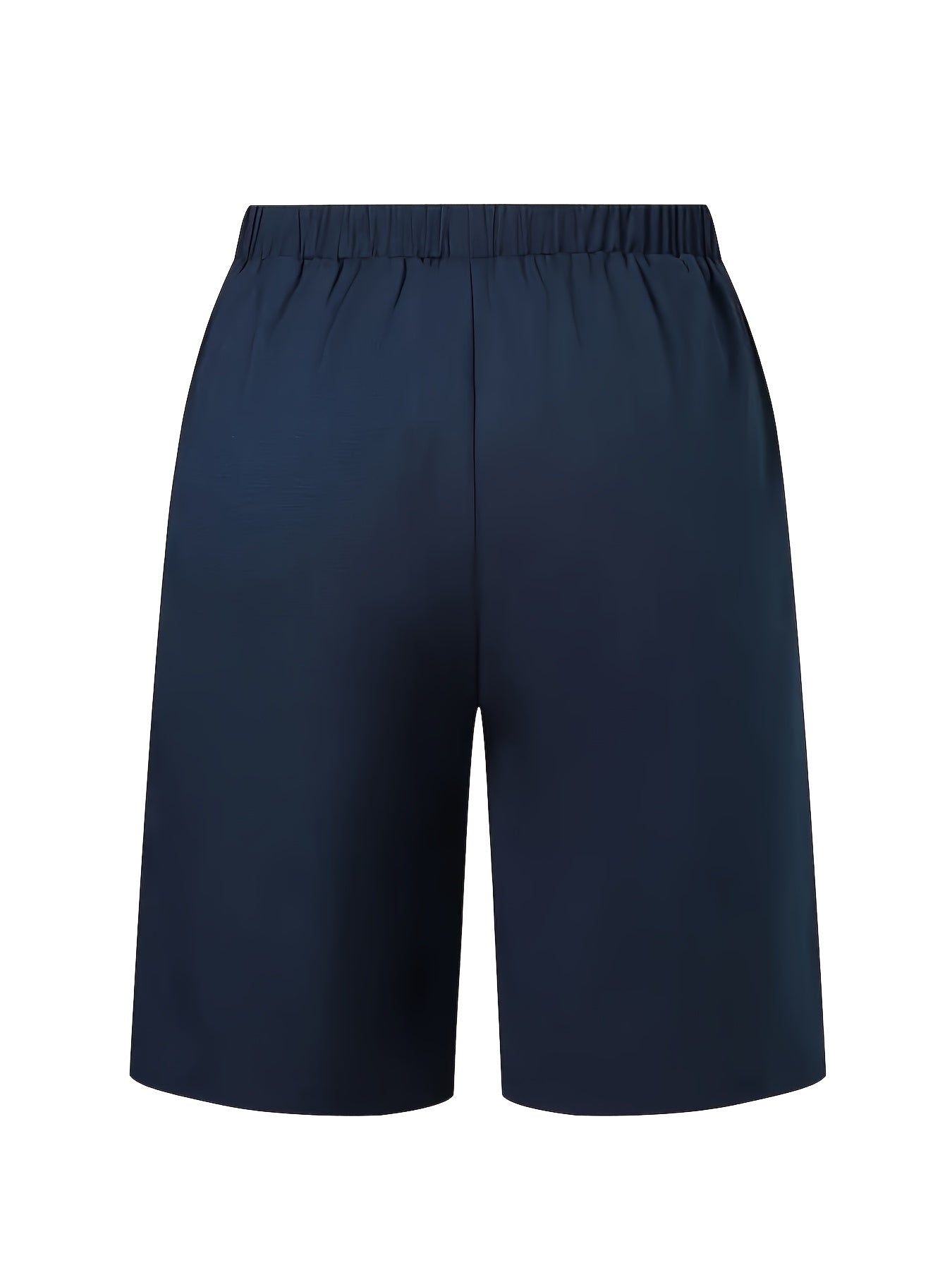 Брюки для женщин больших размеров с высокой талией и прямым кроем в морском синем цвете, повседневные рабочие штаны