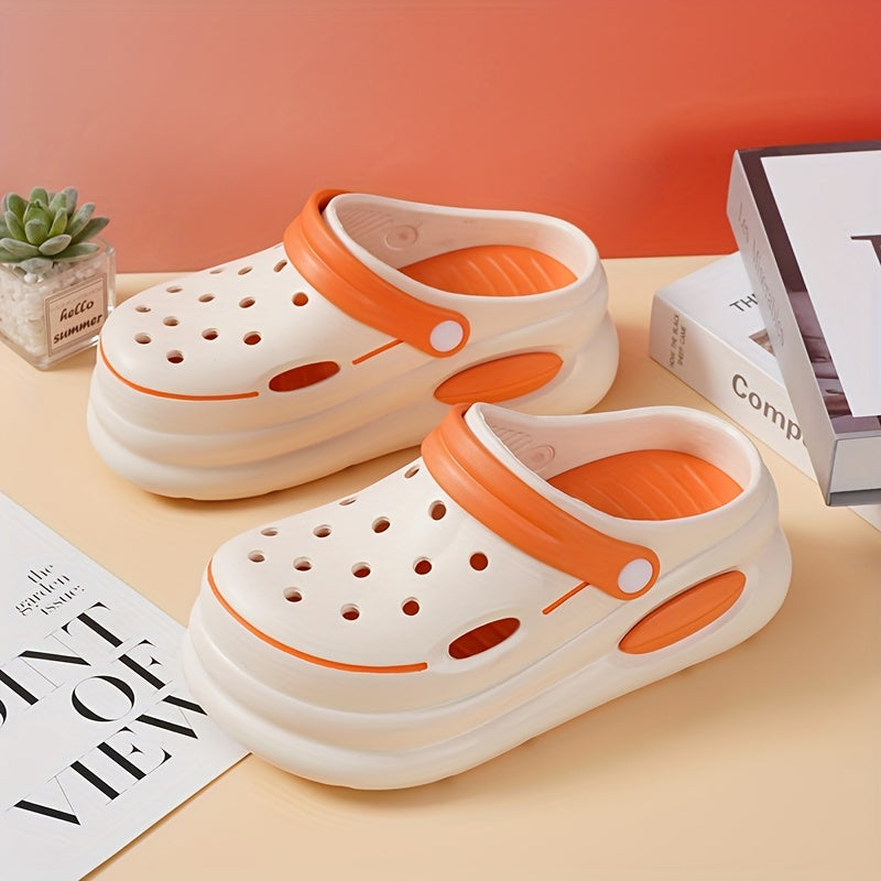 Qizlar uchun yangi yozgi uslubdagi bo'sh poyabzal, ikki rangli qalin taglikli, sirpanishga qarshi EVA sandallar, uyda, dam olishda va ochiq plyajda kiyish uchun, ota-ona uslubini o'z ichiga oladi.