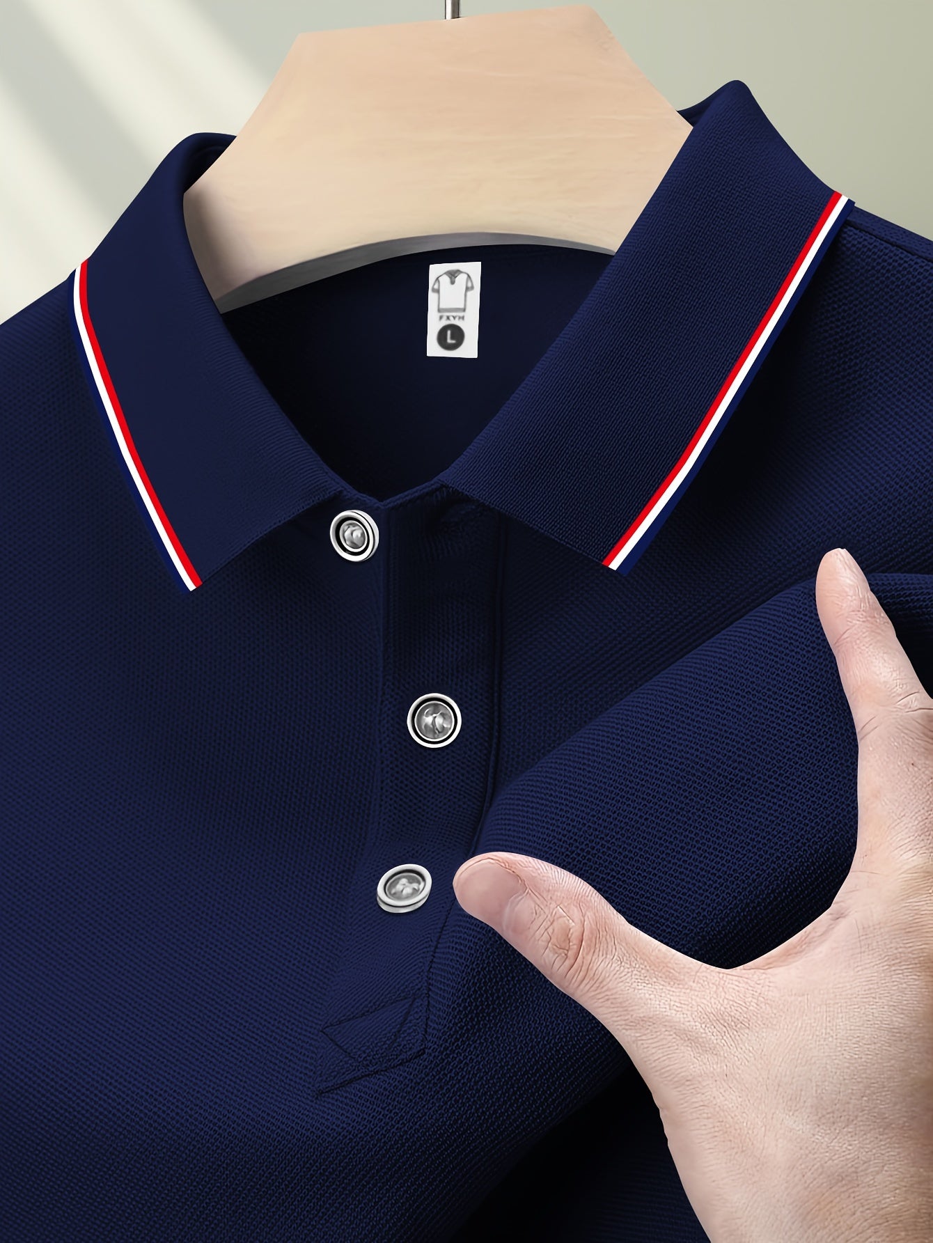 Camisa de manga corta a rayas para hombre con solapa para actividades al aire libre en verano de poliéster