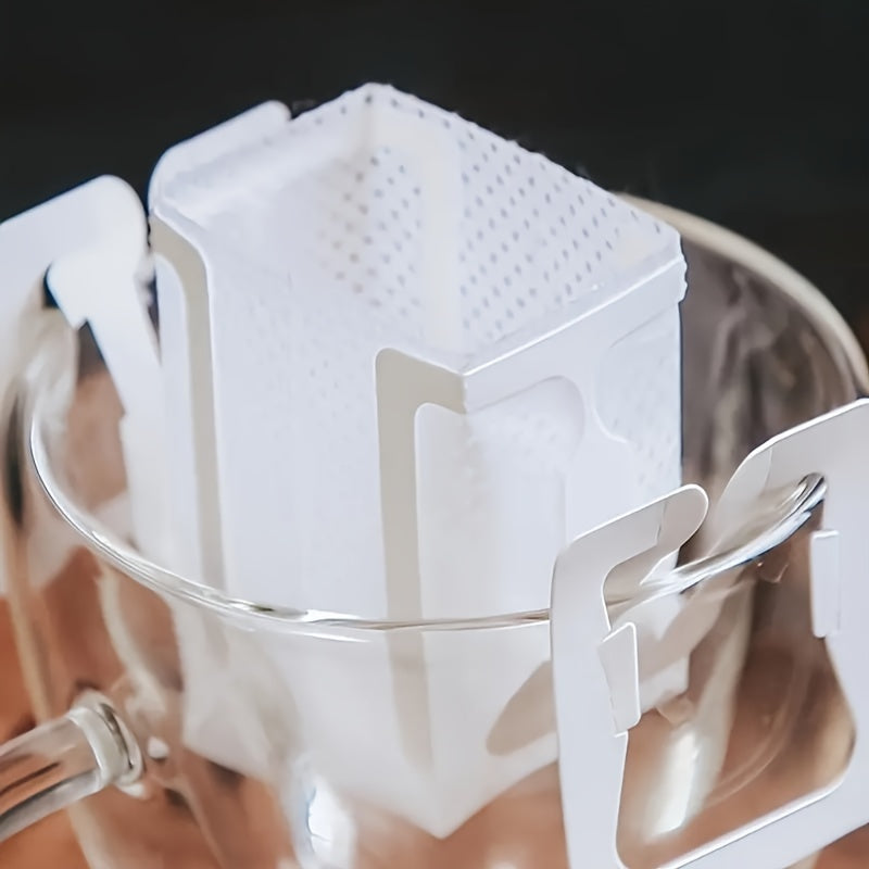 50-Pack Hanging Ear Coffee Filter Papers, Portable Drip-Proof Filter Bags