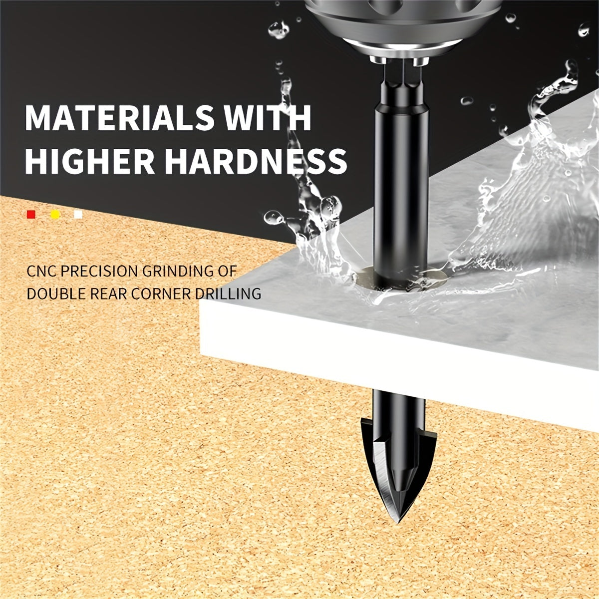 Steel Diamond Drill Bit for Ceramic Tile and Concrete, 4-Edged, Dry Drilling