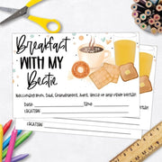 20 Invites for Breakfast with Best Friend at Preschool Mother's Day Out Party