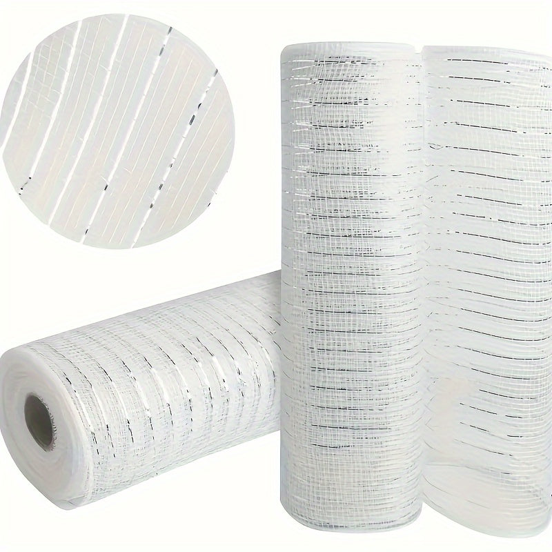 Cinta de Navidad de 9.14m con lazo de malla y detalles de hilo para decoración navideña