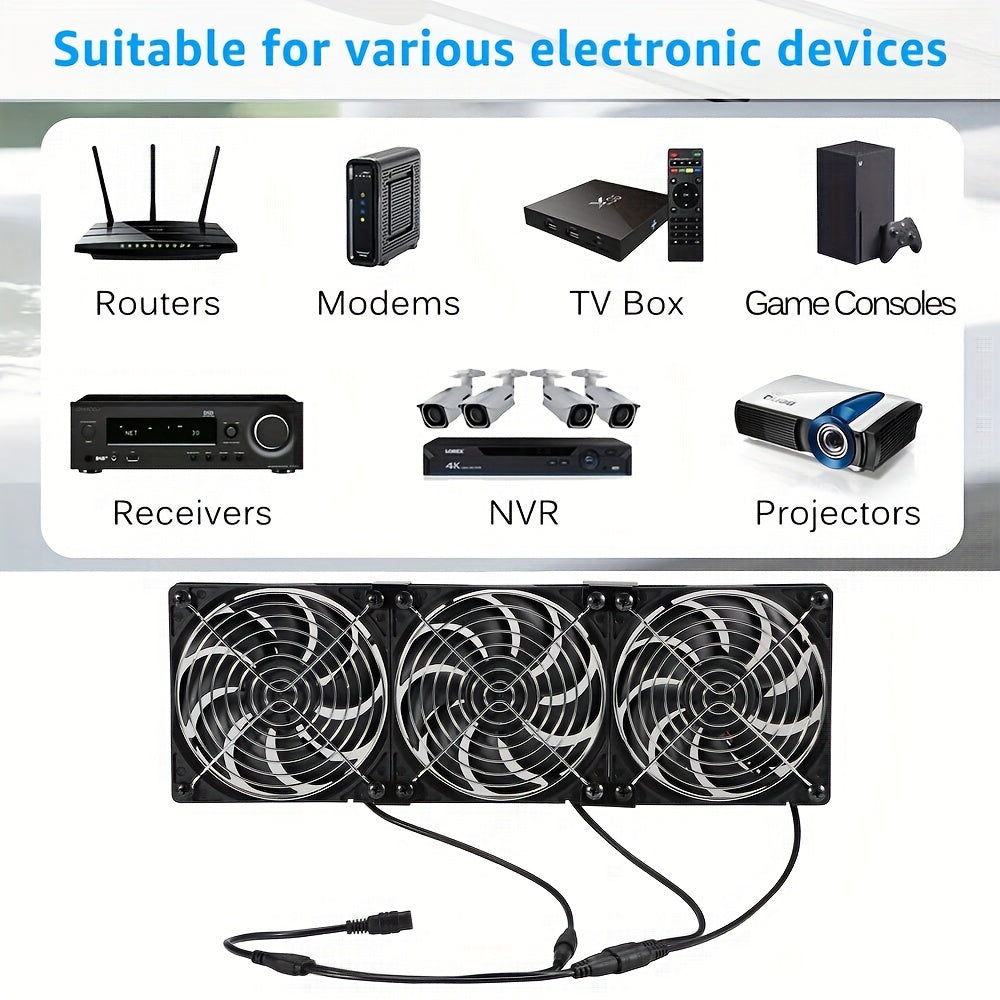 3 Pack 120mm Computer Fans for Cooling Cabinets Servers and Workstations
