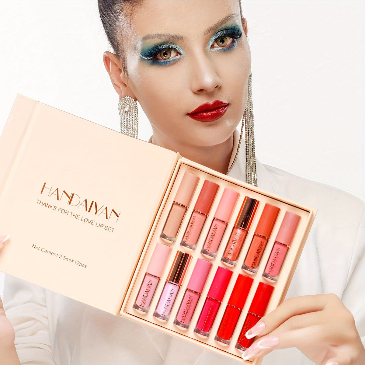 Набор женских глянцевых блесков для губ из бархата, 12 цветов, стойкие, водостойкие, матовые