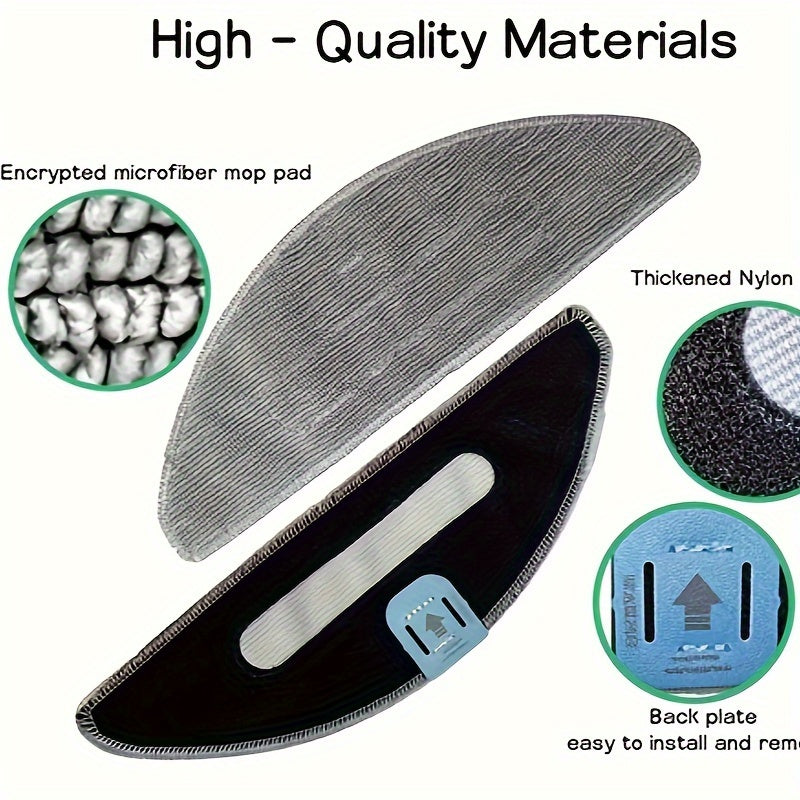 Set of 4 Washable Microfiber Mop Pads for Robot Vacuum Cleaner, Reusable Ultrafine Fiber Floor Cleaning Pads