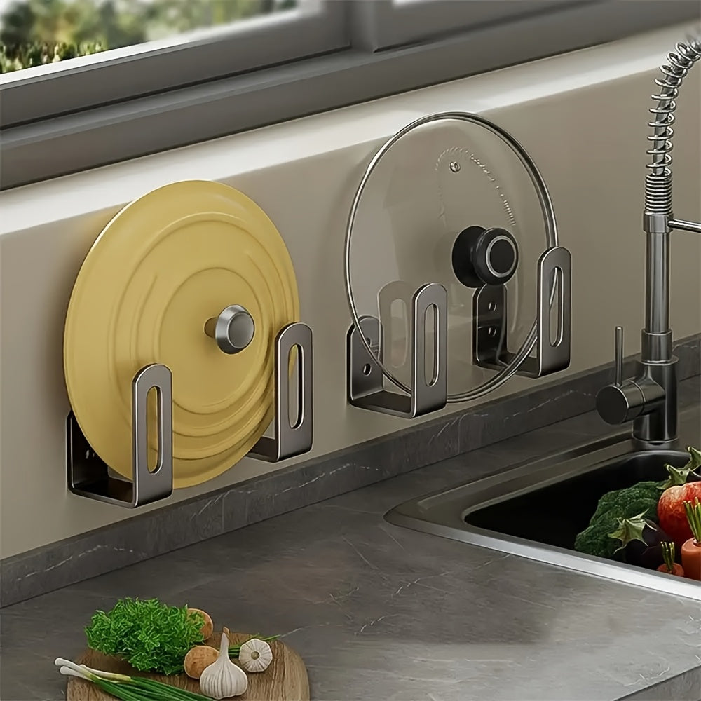 Stainless Steel Wall Organizer for Kitchen Bathroom No Drilling Versatile Holder