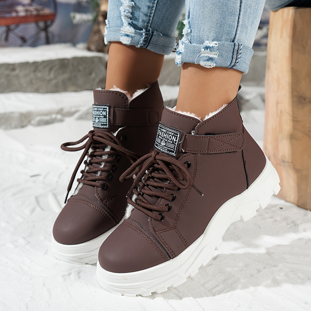 Women's Snow Boots Synthetic Cover Slip-Resistant Ankle Casual Cold Weather