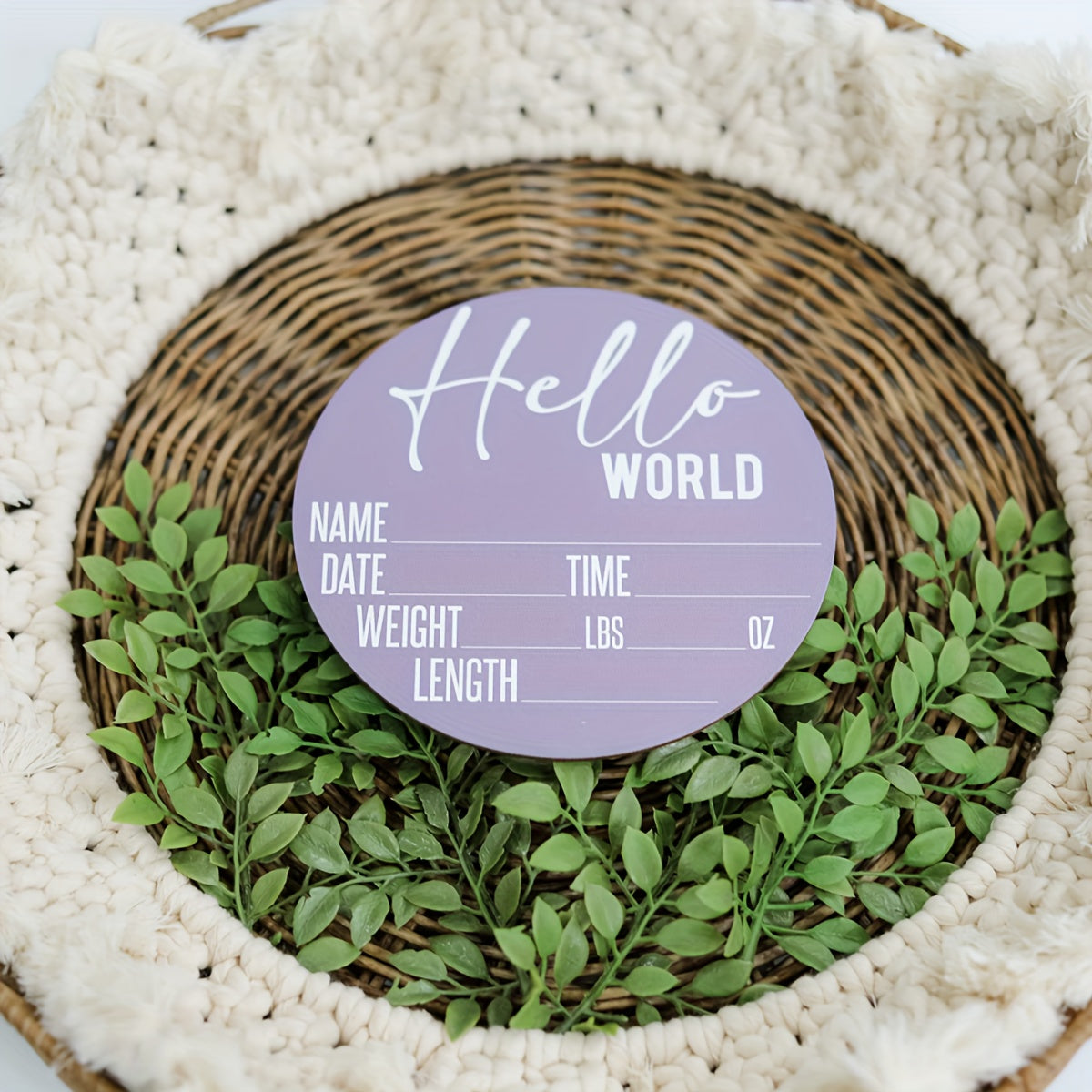 Доска для объявления о рождении с высоким разрешением, напечатанная на дереве натурального цвета, идеальный памятный подарок.