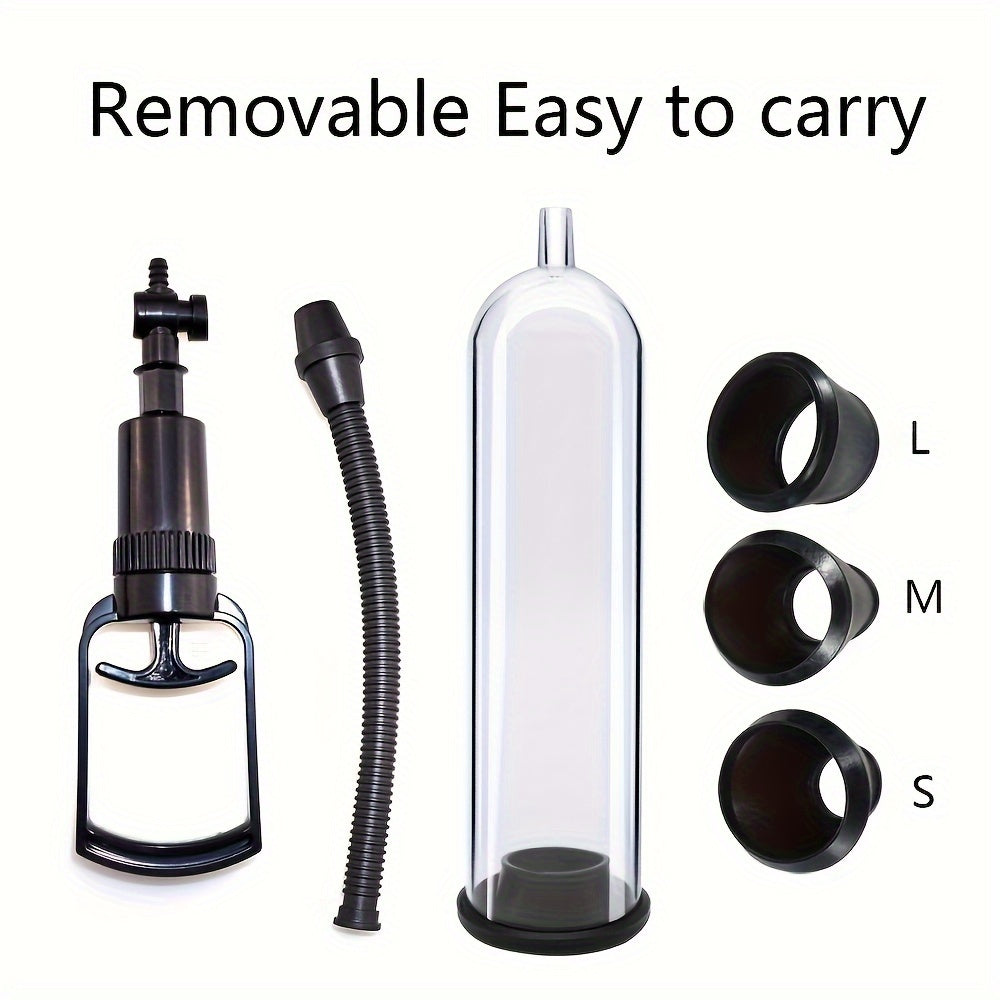 Men Penis Pump Vacuum System with Sleeves, Adjustable, Realistic Shaft