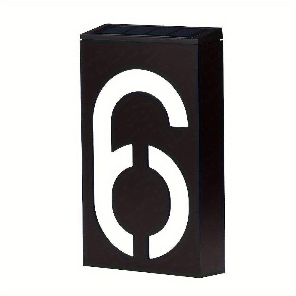 Luz de número de casa solar LED para exteriores, a prueba de agua, señal de dirección, iluminador de pared para jardín y patio