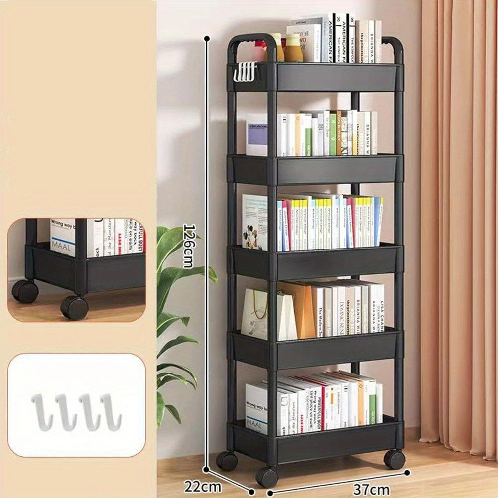 Carro de almacenamiento multifuncional con ruedas y estantes