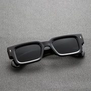 Men's Square Casual Glasses for Daily Wear Black Plastic