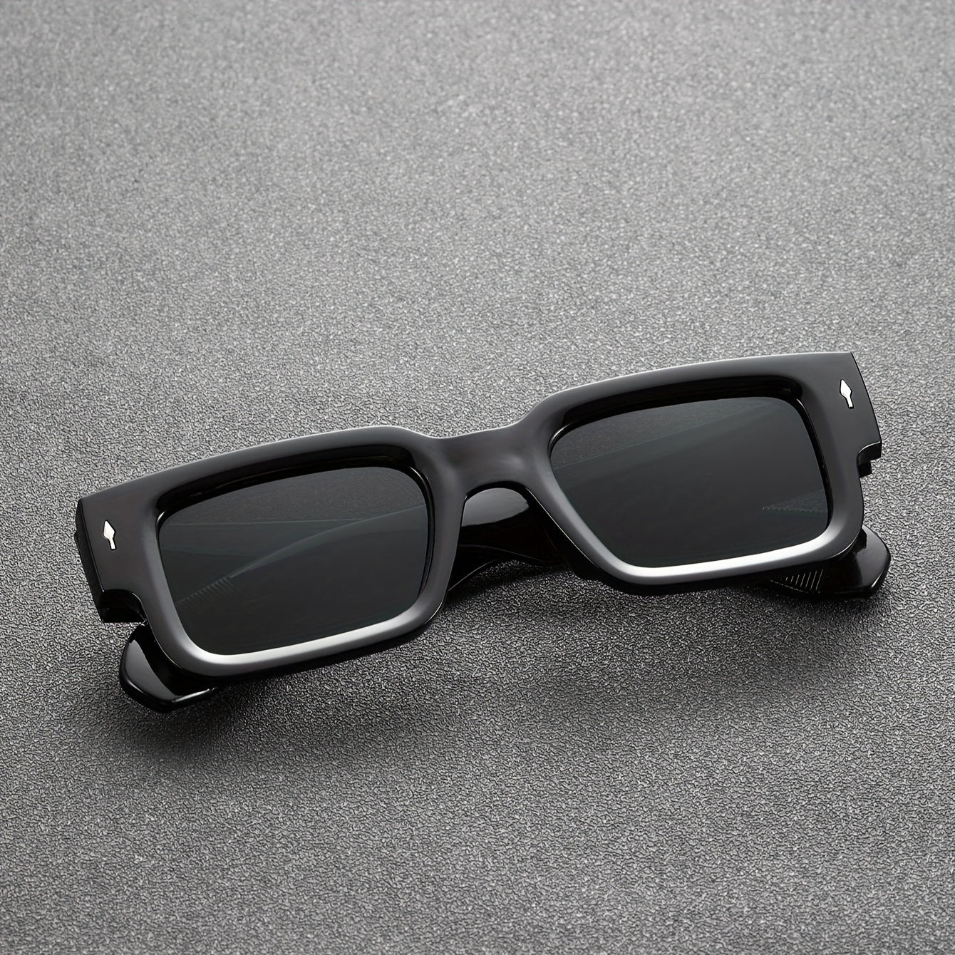Men's Square Casual Glasses for Daily Wear Black Plastic