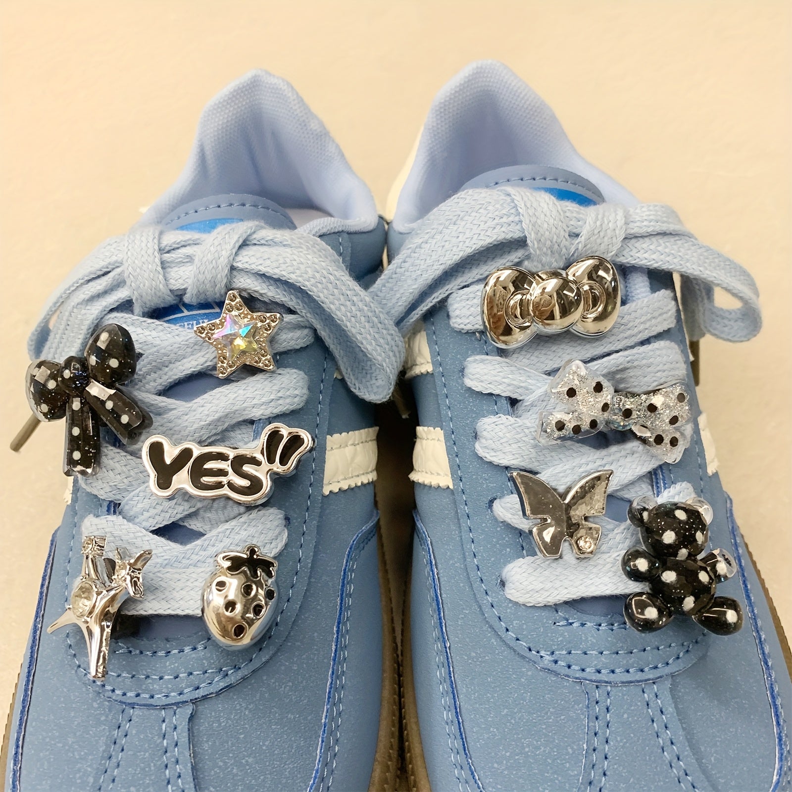 Unisex Canvas Sneaker Lace Jacket Set Removable Plastic Decorations