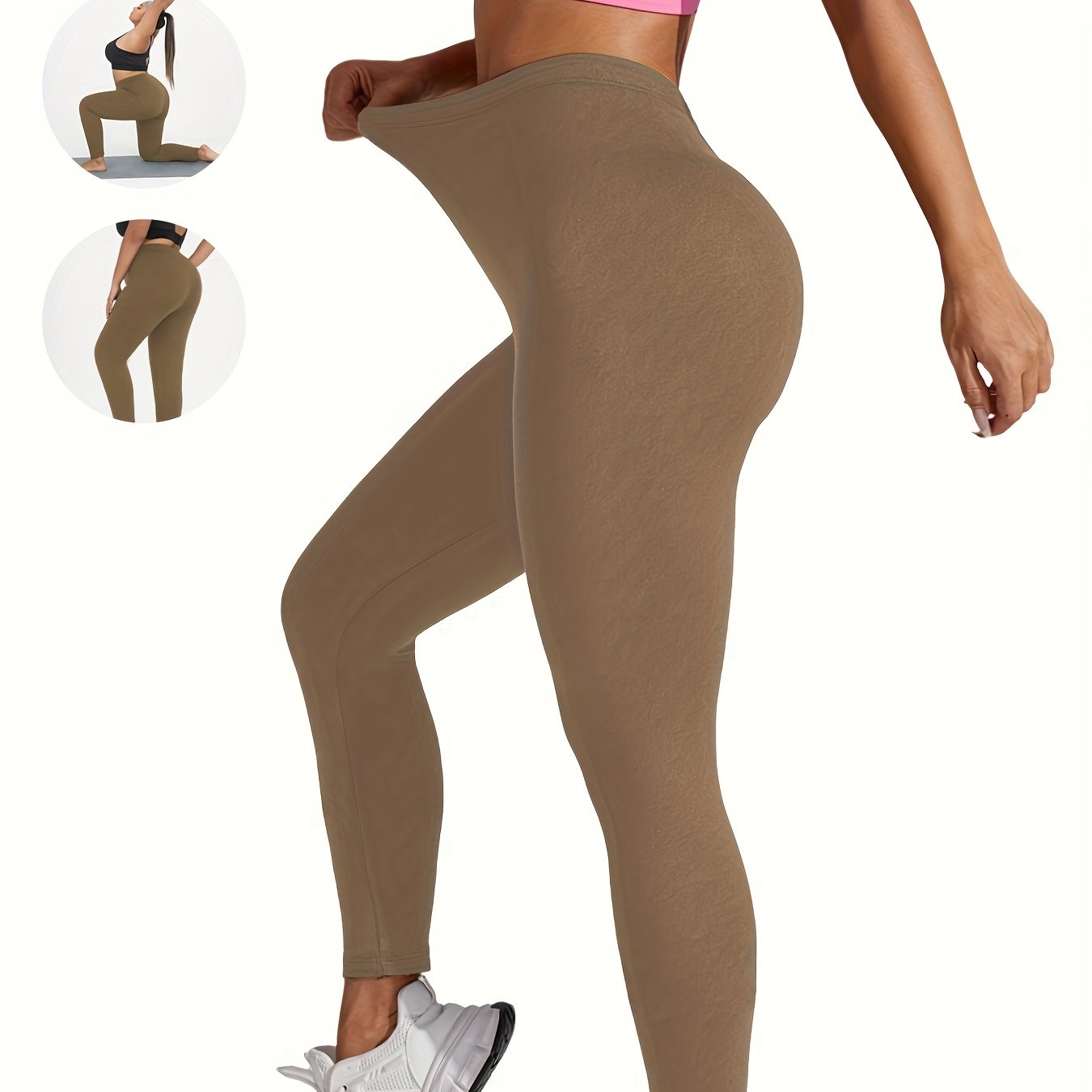 Leggings deportivos de talle alto para tallas grandes, suaves y opacos, ideales para yoga y running