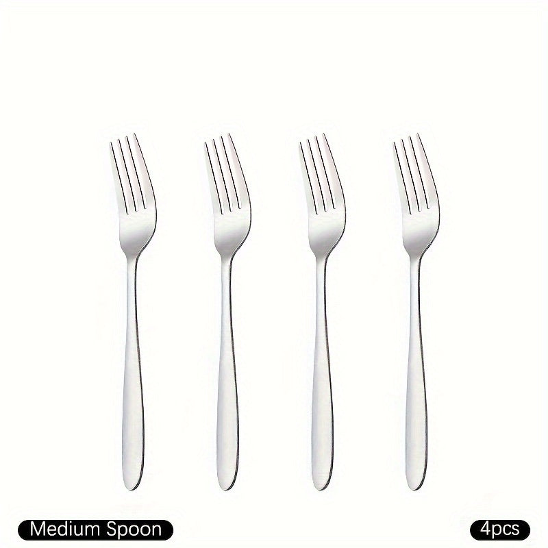 4/8 ta ovqat vilkalaridan iborat to'plam, zanglamas po'latdan tayyorlangan va oynaga o'xshash silliq tugatish bilan, uyda yoki restoranlarda foydalanish uchun mukammal. Qaynatgichda yuvish mumkin.