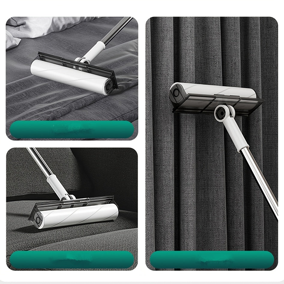 3-in-1 Hayvon sochlarini olib tashlash uchun qopqog'li tozalash cho'tkasi va changpufli to'plami, uy ofis maktab uchun yopishqoq rulon bilan