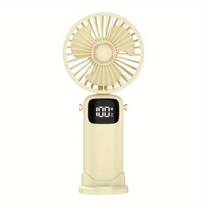 Portable Mini Fan USB Rechargeable Handheld Fan with LED Indicator, 6 Speeds for Travel Outdoor Camping