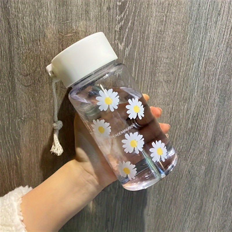 Cute Daisy Flower Water Bottle Plastic Cup for Travel and Gifts