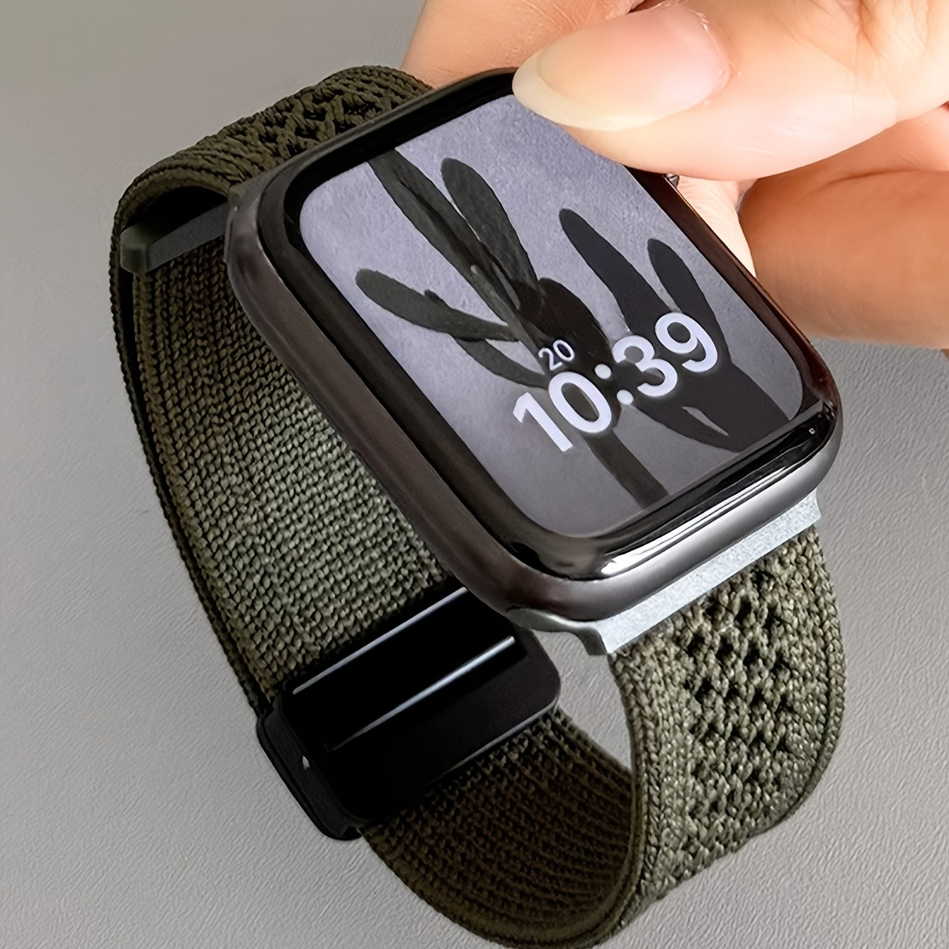 Nylon Braided Magnetic Buckle Watch Strap for Apple Watch Series Ultra S10 S3 38mm 49mm Men Women