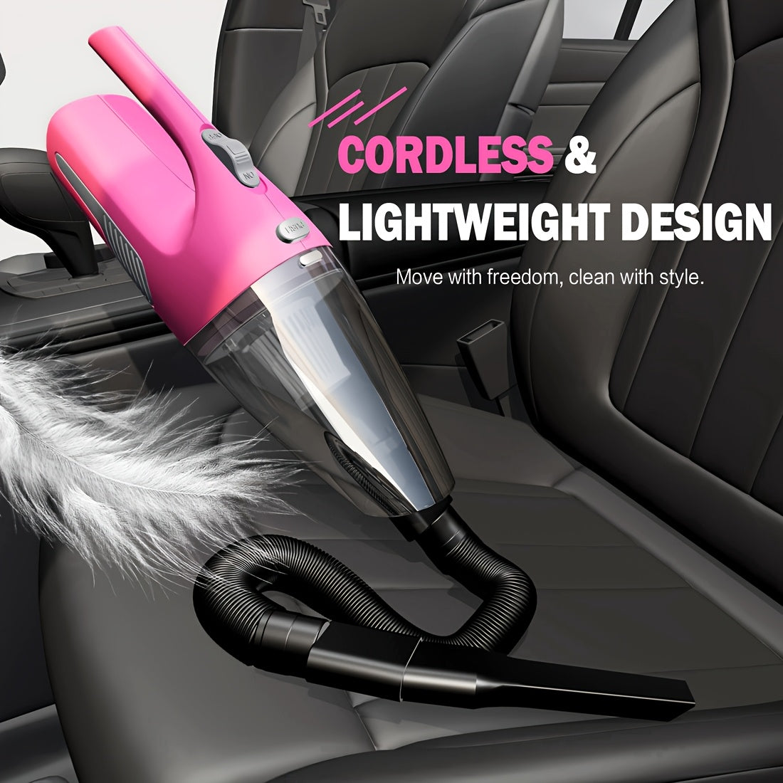 Aspiradora de coche inalámbrica, de litio recargable, 4KPa de succión, con bajo nivel de ruido