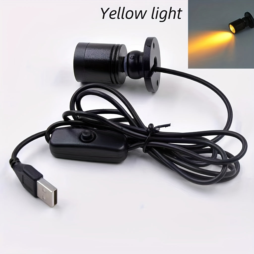 Mini LED Spotlight with 146.3cm Cable, Cold White Warm White Green Red Blue Yellow