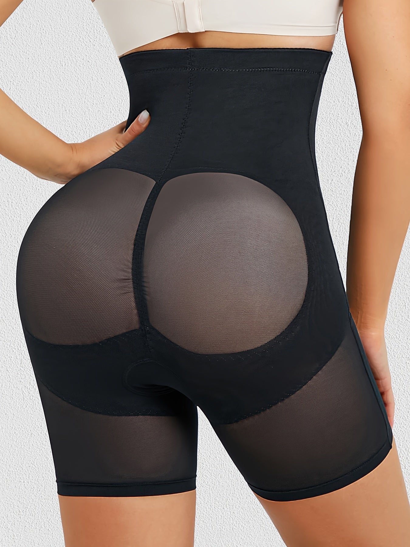 Women's High-Waist Shaping Shorts Tummy Control Slimming Solid Nylon