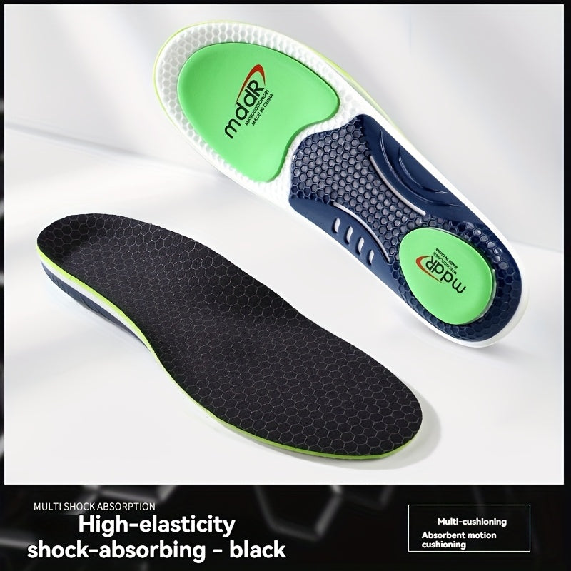 Unisex TPU Arch Support Insoles Breathable Shock Absorbing Cushioned Green Blue