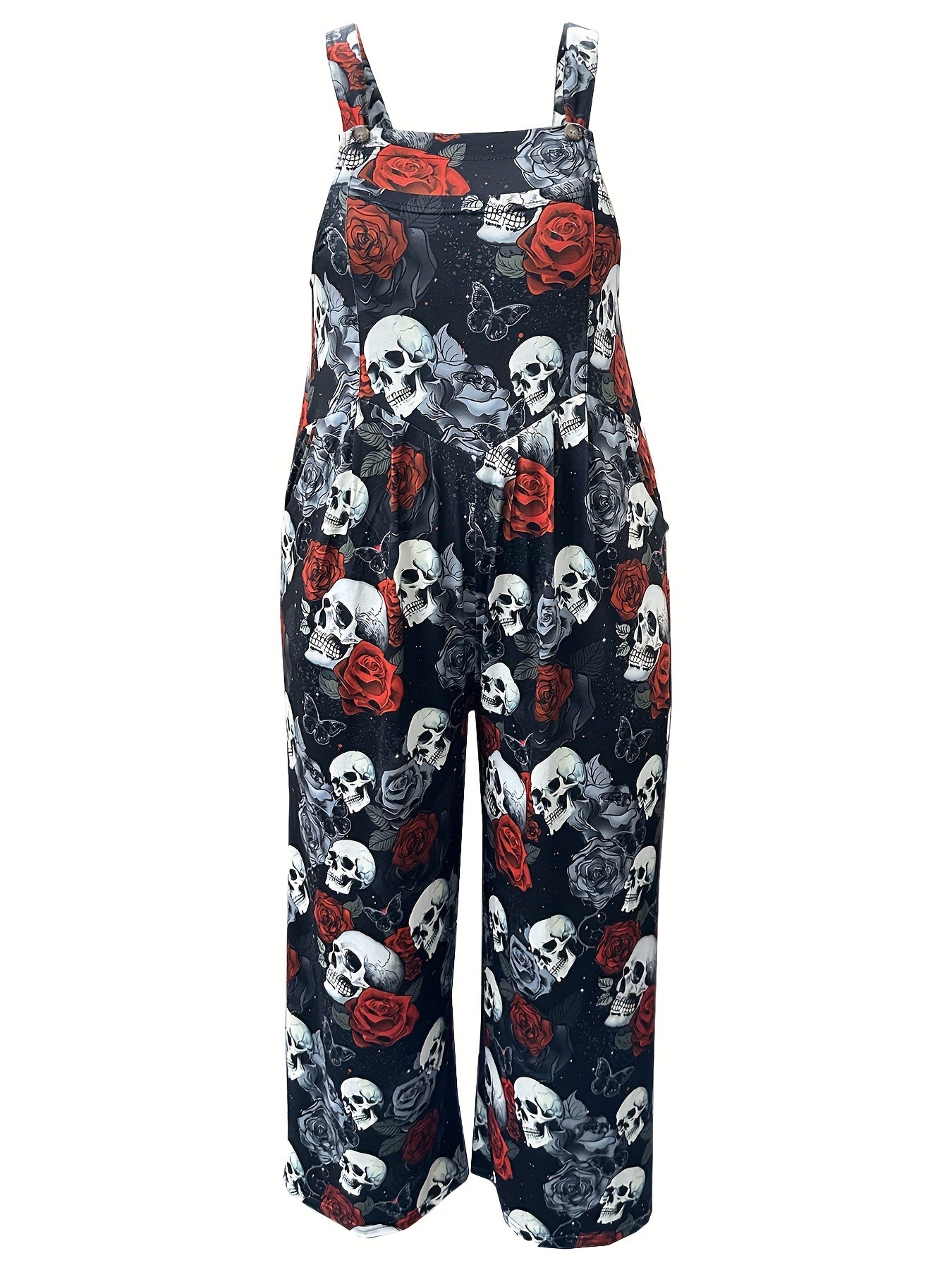 Plus Size Gothic Style Elegant Suspender Jumpsuit for Women