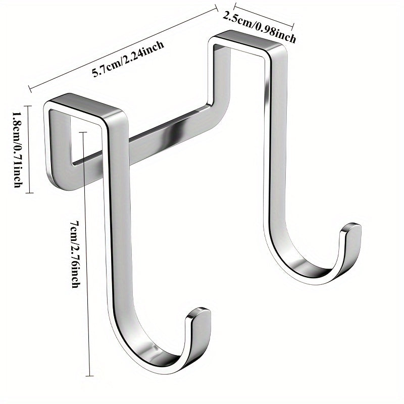 4-Pack Stainless Steel Wall Hooks No-Drill Rust-Resistant for Kitchen Bathroom Storage