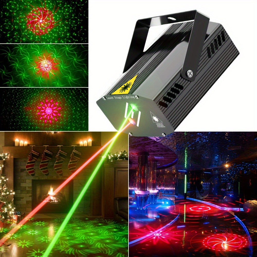 USB quvvatlangan Mslitely Disco Party Light with Stand 28 ovozga asoslangan naqshlarni o'z ichiga oladi, tug'ilgan kunlar, bayramlar va oilaviy yig'ilishlar uchun ideal.