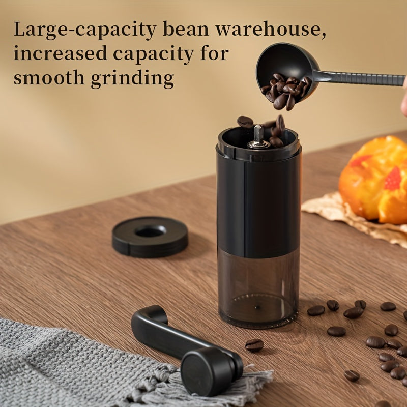 Hand Coffee Grinder with Adjustable Settings and Storage Compartment