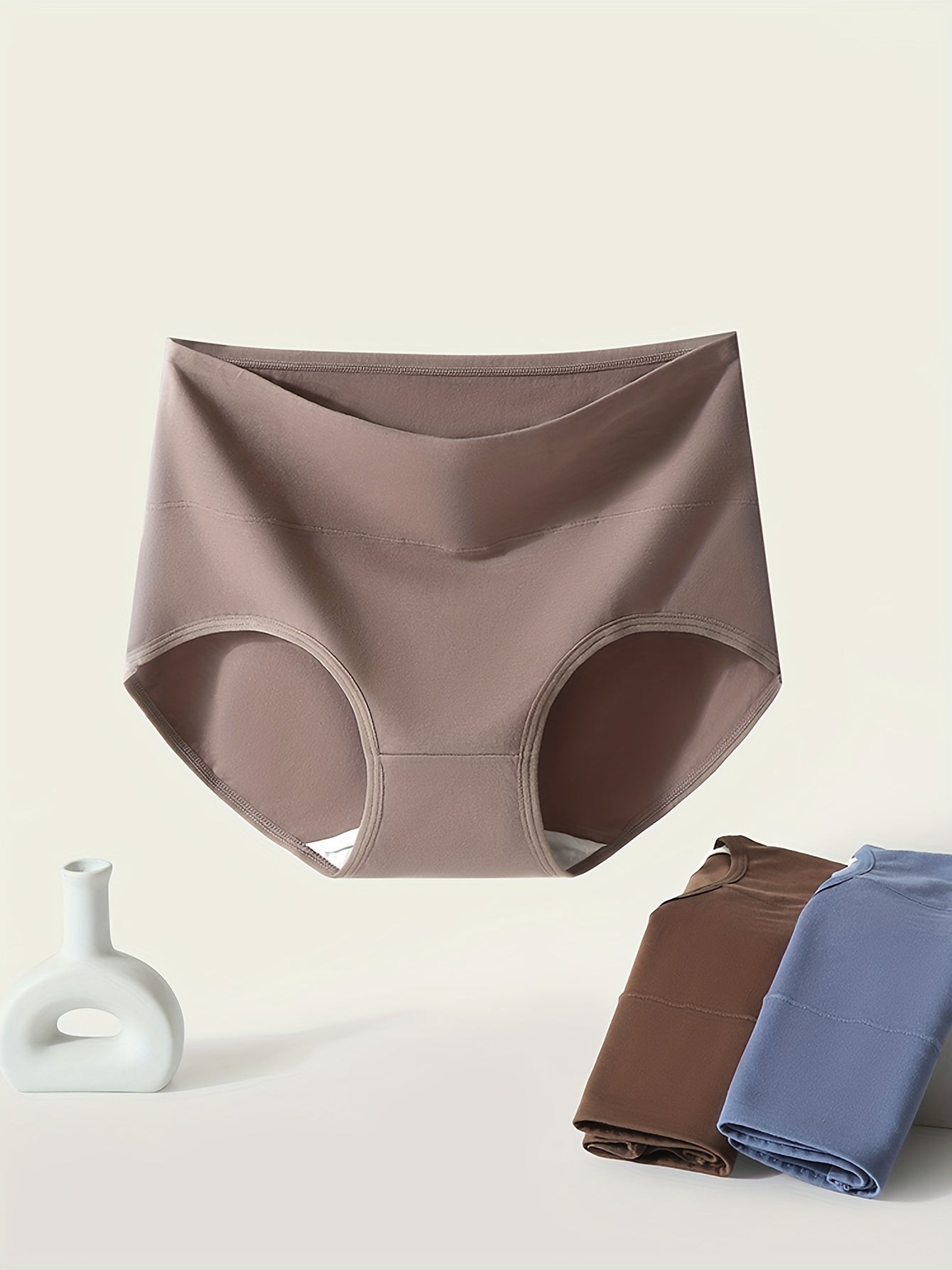 4 dona yuqori belli ayollar uchun shartli ichki kiyimlar to'plami, qorin nazorati, tizzani ko'taruvchi, katta o'lcham, nafas oladigan paxta