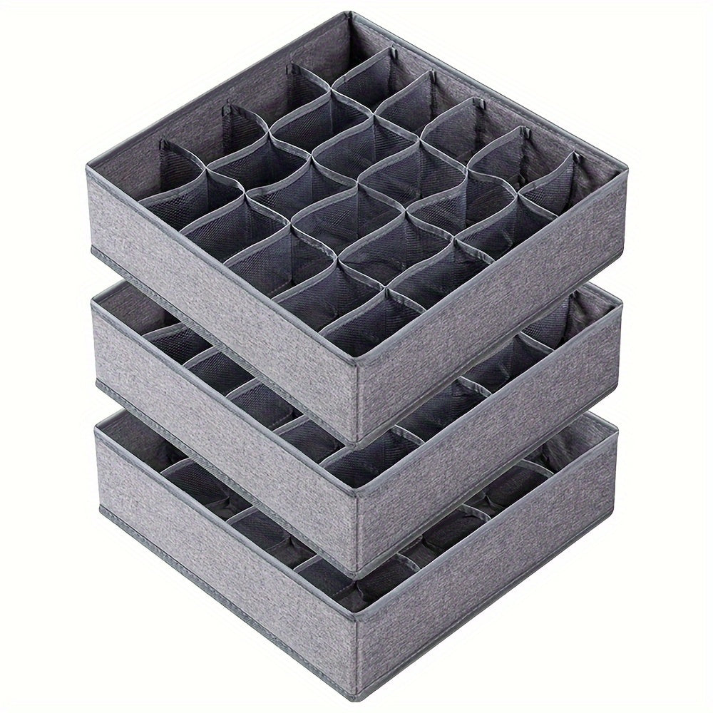 Caja organizadora de tela plegable con divisores para calcetines y ropa interior