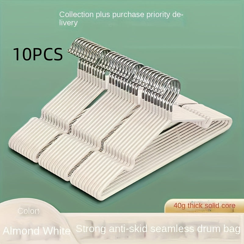 Set of 10/20 Heavy-Duty Plastic Clothes Hangers with Anti-Slip Design for Closet Storage