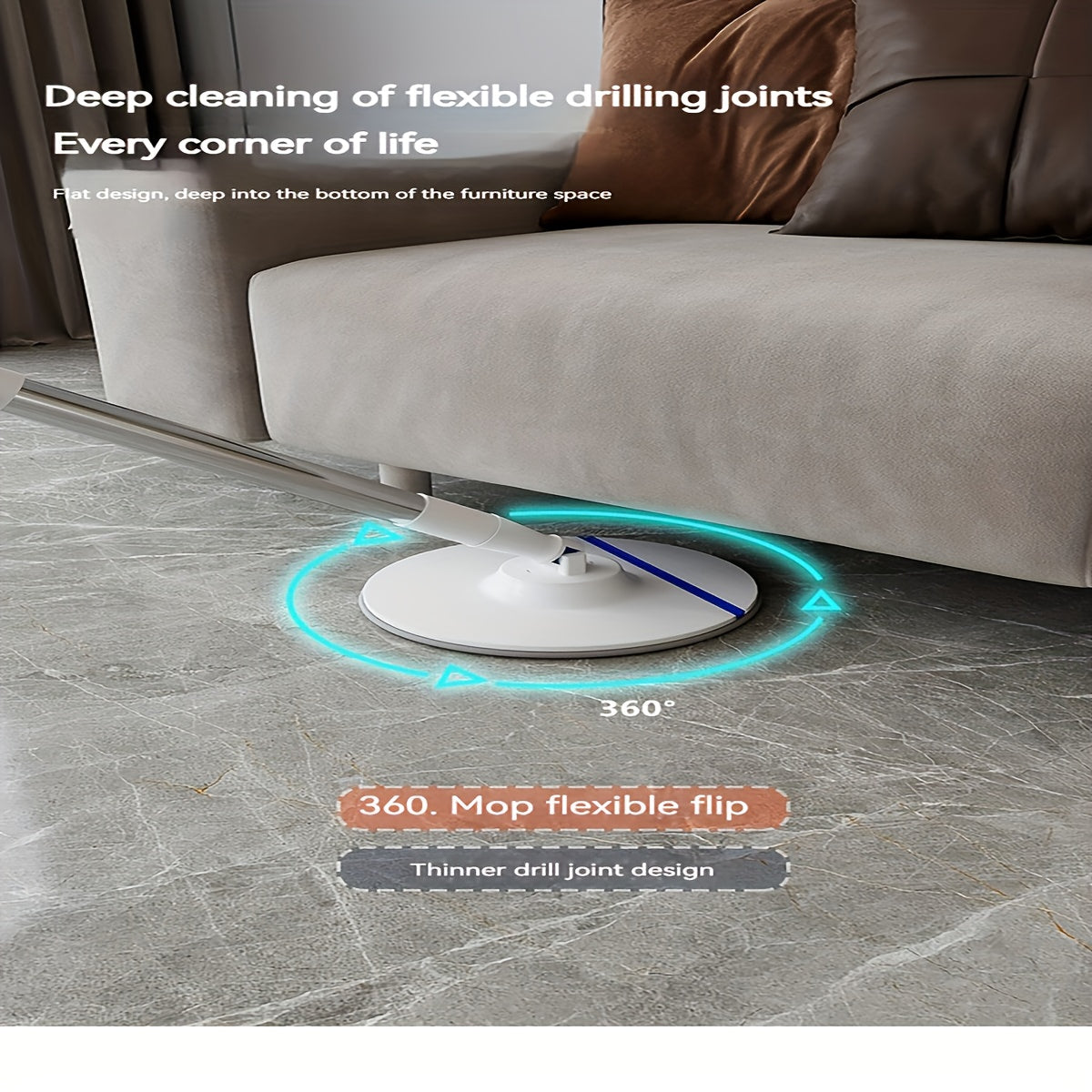 Sistema de mopa de microfibra con cubo para limpiar pisos, material ABS duradero