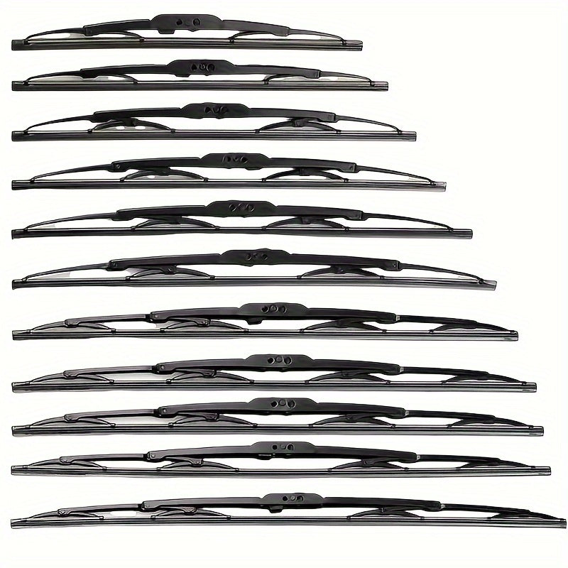 Universal Iron Wiper Blade Suitable for J/U Hooks 30.48-66.04cm Quiet and High Definition