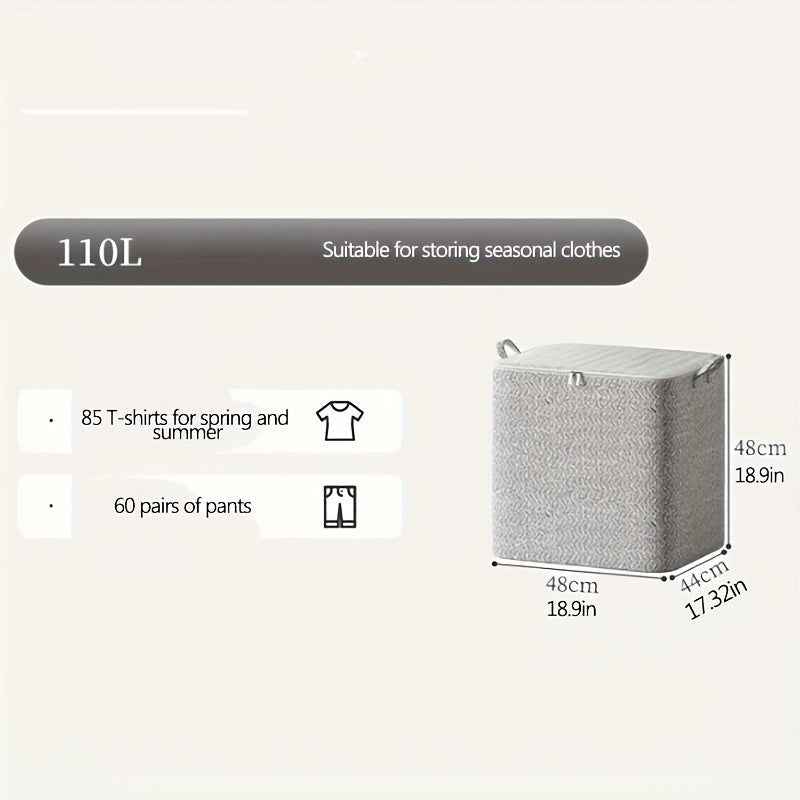 Large Washable Polyester Folding Storage Bag with Handles for Clothes and Toys