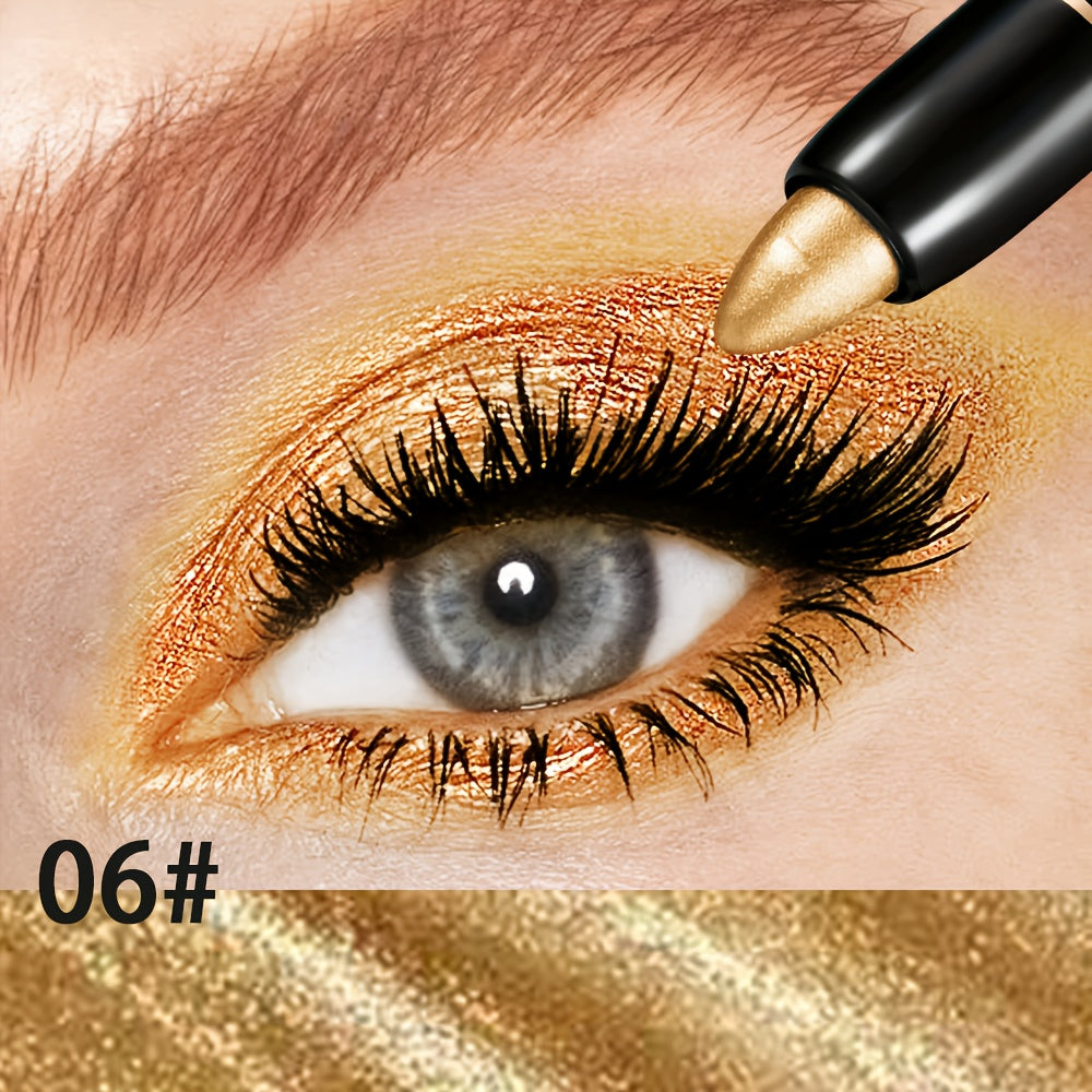 Women 15-Color Eyeshadow Stick Set Waterproof Glitter Shimmer Dual-Ended