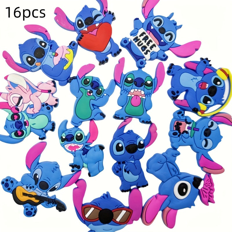 8pcs Kids Shoe Buckles Cartoon Stitch Detachable Decoration