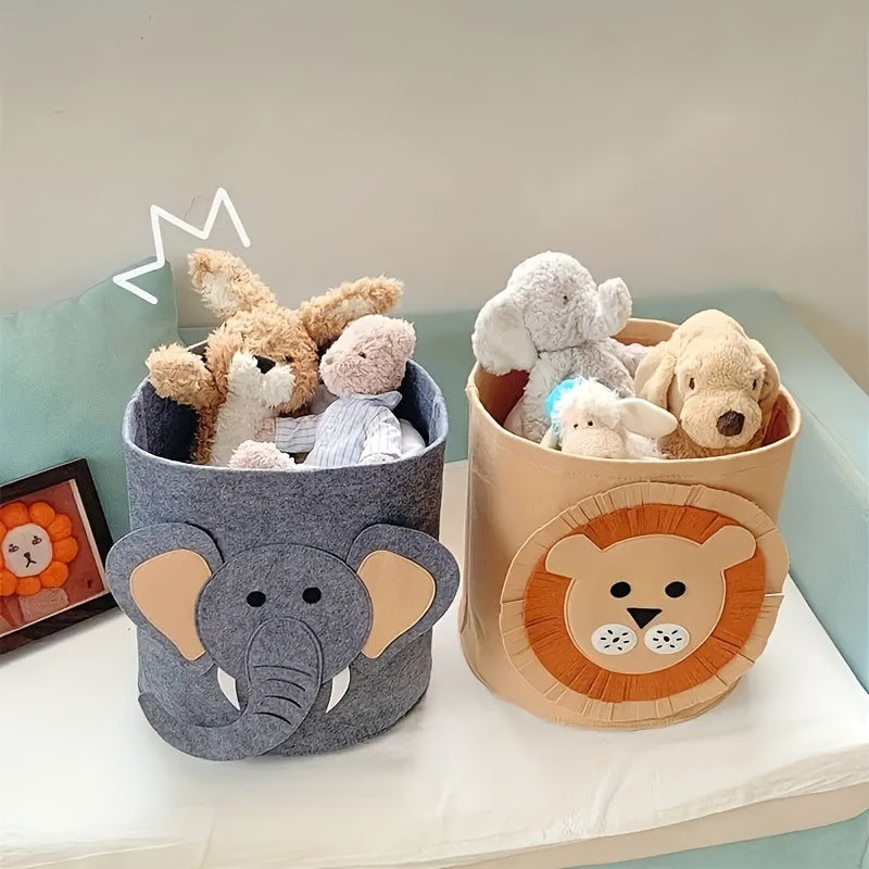 Hayvon tasvirlari bilan mato saqlash savatlari, o'yinchoqlar, yeguliklar, kiyimlar, uy va ofis uchun to'rtburchak tashkilotchilar