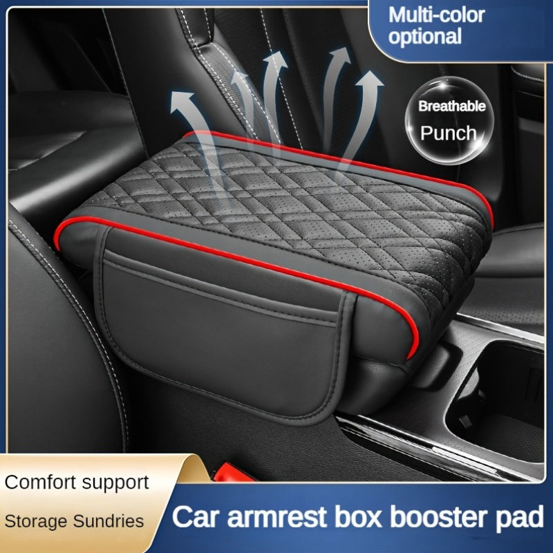 Universal PU Leather Car Cushion Memory Foam Armrest Cover Console Pad Multi-Color