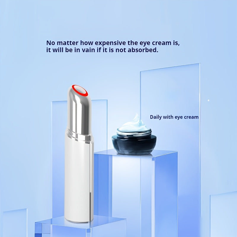 Rechargeable Heated Eye Massager Pen with Vibrating Technology for Dark Circles and Puffiness