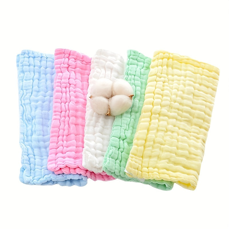Set of 5 Baby Muslin Washcloths for Newborns Soft Cotton Face Towels Absorbent