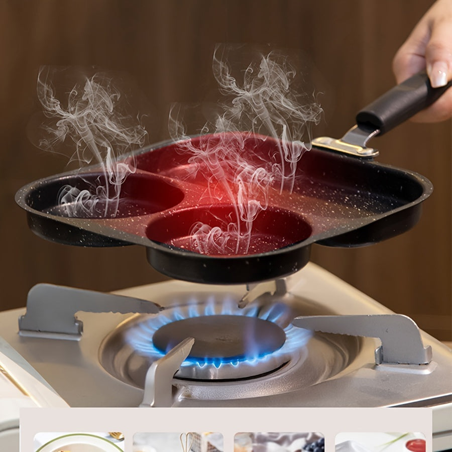 Stainless Steel Non-Stick Frying Pan 3/4-Section Heat-Resistant Handle for Cooking